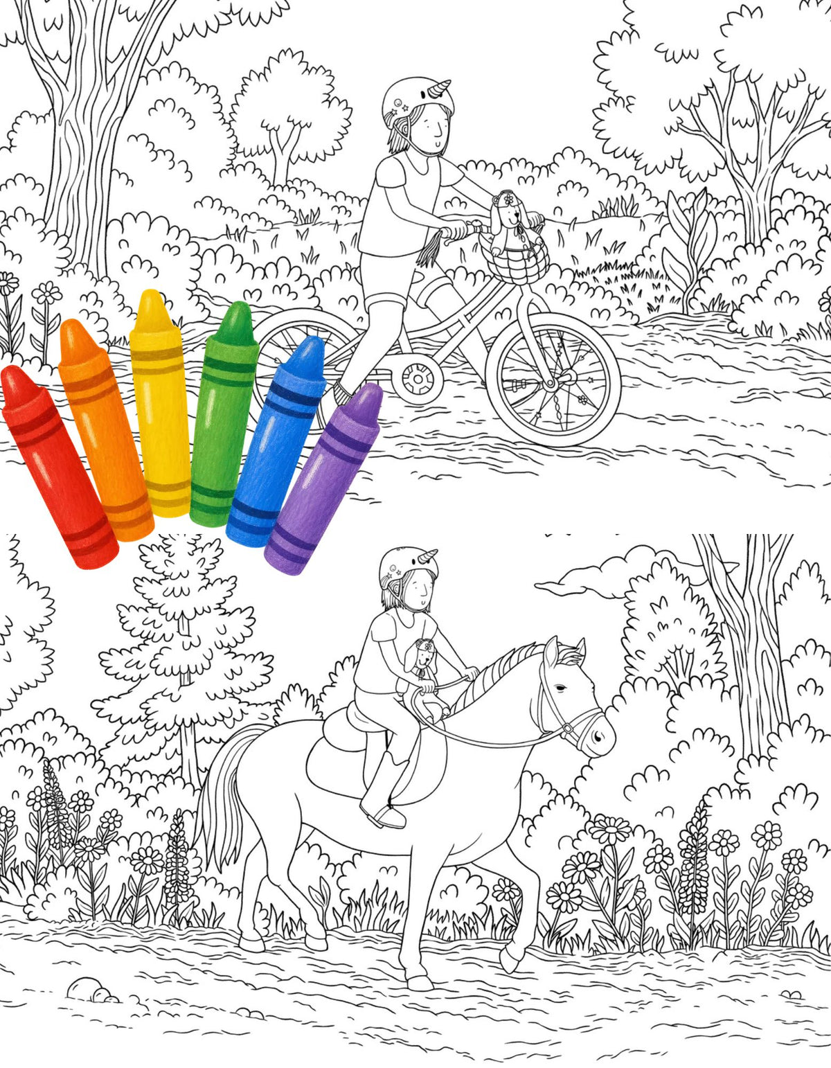 Lizzie Learns to Ride Coloring Book