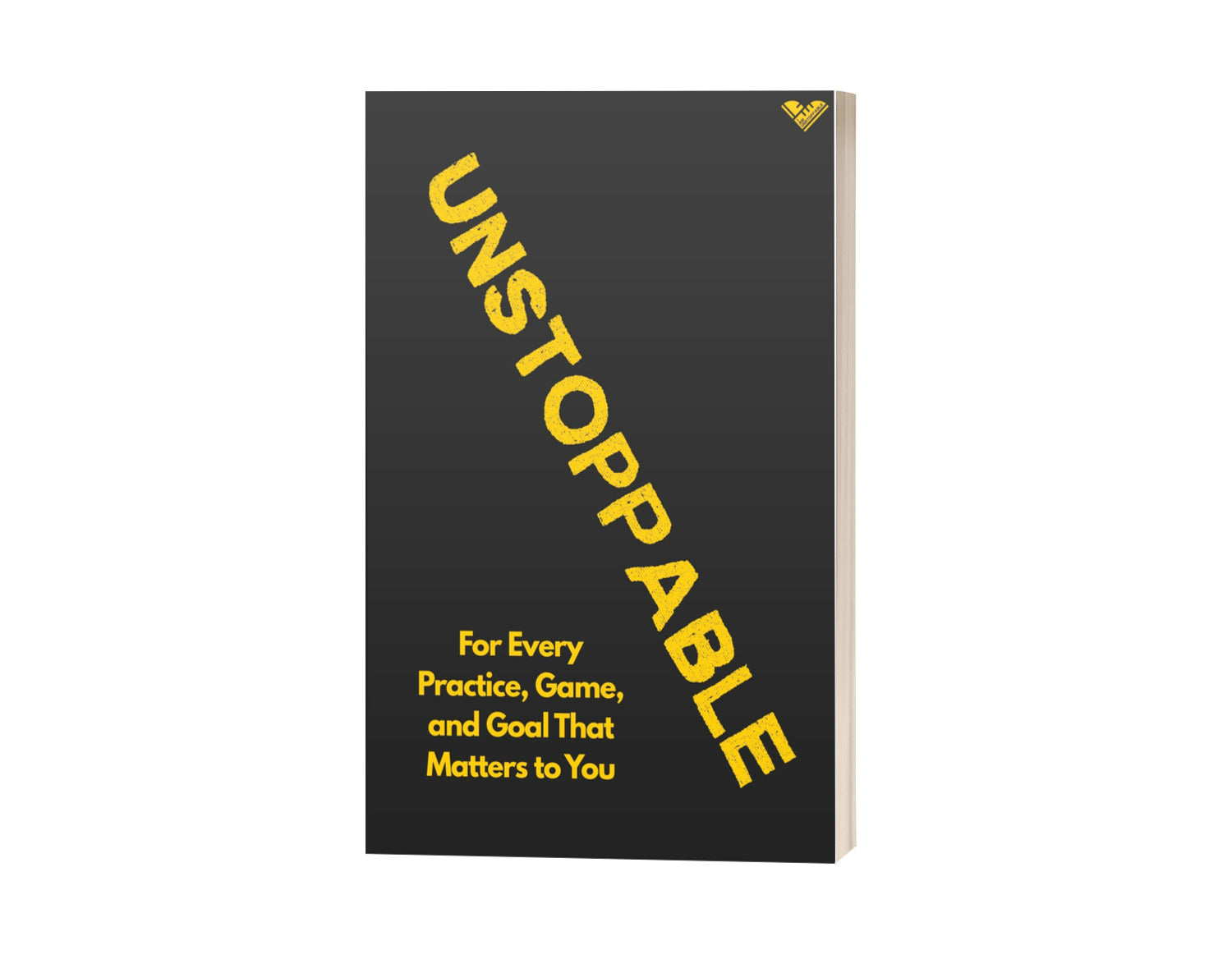Book cover with yellow text on a black background
